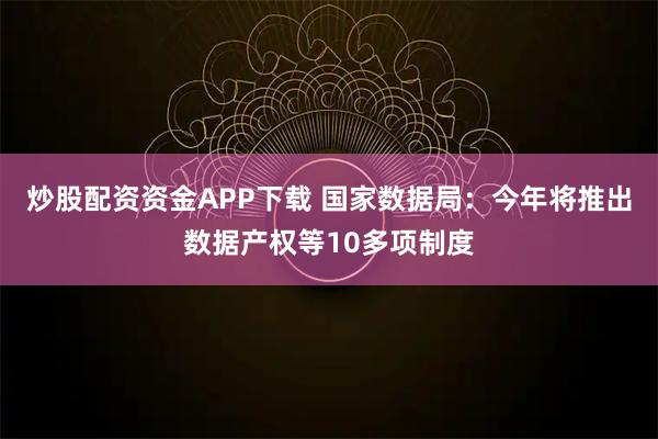 炒股配资资金APP下载 国家数据局：今年将推出数据产权等10多项制度