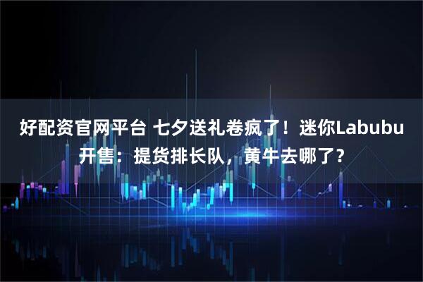 好配资官网平台 七夕送礼卷疯了！迷你Labubu开售：提货排长队，黄牛去哪了？